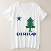 1901 Maine Flag Curvy T-shirt - Dirigo Edition (Design voorkant)