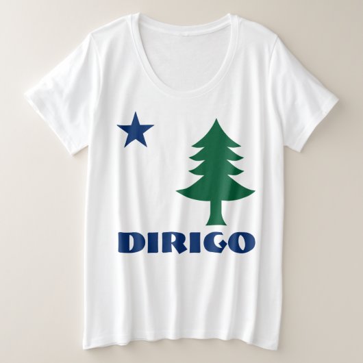 1901 Maine Flag Curvy T-shirt - Dirigo Edition (Design voorkant)