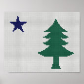 1901 Maine Flag Faux Cross-Stitch Poster (Voorkant)