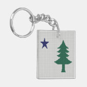1901 Maine Flag Faux Cross Stitch Sleutelhanger (Voorkant Links)