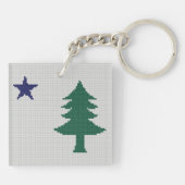 1901 Maine Flag Faux Cross Stitch Sleutelhanger (Achterkant)