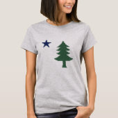 1901 Maine Flag Faux Cross Stitch T-shirt (Voorkant)