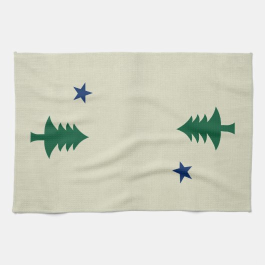 1901 Maine Flag Kitchen Handdoek (Horizontaal)
