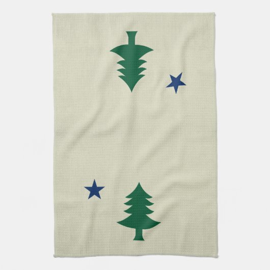 1901 Maine Flag Kitchen Handdoek (Verticaal)