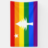 1901 Maine Flag Outdoorbanner - Rainbow Edition Spandoek (Verticaal)