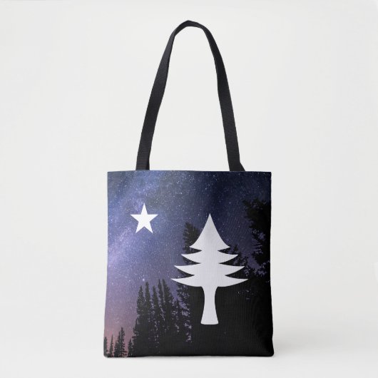 1901 Maine Flag - Sterrennacht Edition Tote Bag (Voorkant)