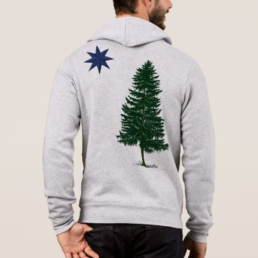 1901 Maine Flag - stijl Hoodie (Achterkant)