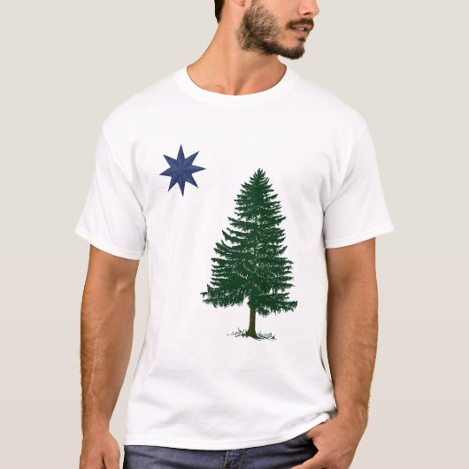 1901 Maine Flag -  stijl T-shirt (Voorkant)