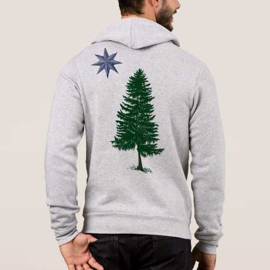 1901 Maine Flag -  stijl Zip Hoodie (Achterkant)