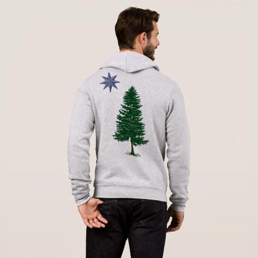 1901 Maine Flag -  stijl Zip Hoodie (Achterkant volledig)