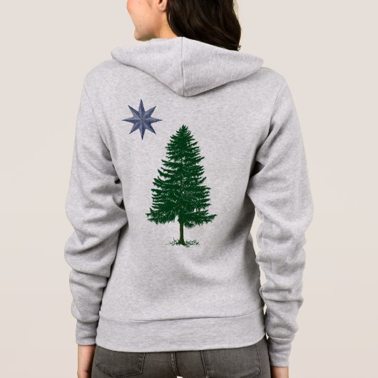 1901 Maine Flag -  stijl Zip Hoodie (Achterkant)