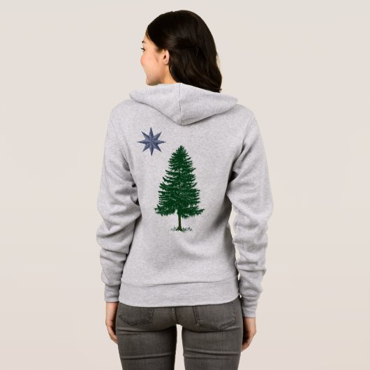 1901 Maine Flag -  stijl Zip Hoodie (Achterkant volledig)