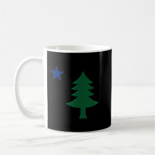 1901 Oude eerste vlag van Maine Pine Tree en Star Koffiemok