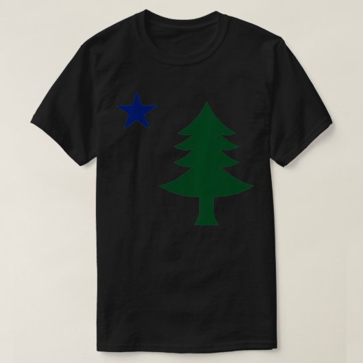 1901 Oude eerste vlag van Maine Pine Tree en Star T-shirt (Design voorkant)