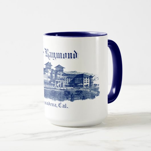 1901 Raymond Hotel Pasadena Californië Mok (Voorkant rechts)