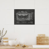 1901 Tekening van vliegtuigpatenten voor vliegende Poster (Keuken)