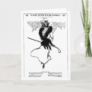 1901 Winter Schaatsen Meisje Mode Kaart