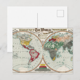1902 Antieke Wereld Zendingsreligies Kaart