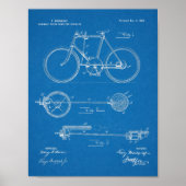 1902 Bicycle Gear Patent Art Drawing Print (Voorkant)