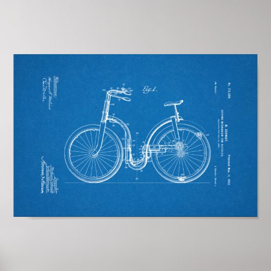 1902  blauwdruk voor fietspatronen afdrukken poster (Voorkant)