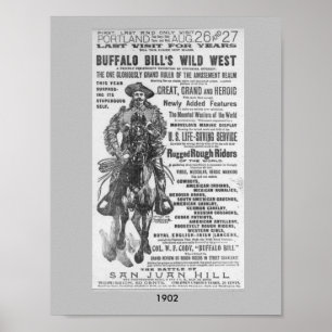 1902 Buffalo Bill's Wilde West Show Ad Poster Afbe