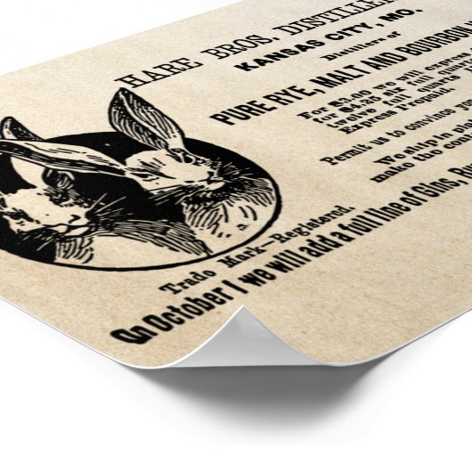 1902  Hare Bros. Distillery Co. Ad Poster (Hoek)