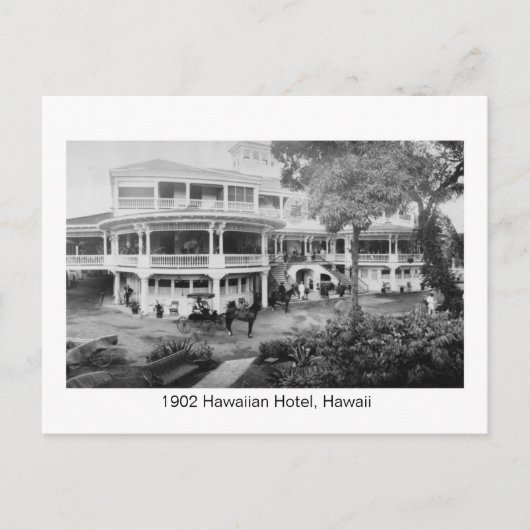 1902 Hawaiian Hotel,  foto van Hawaï Briefkaart (Voorkant)