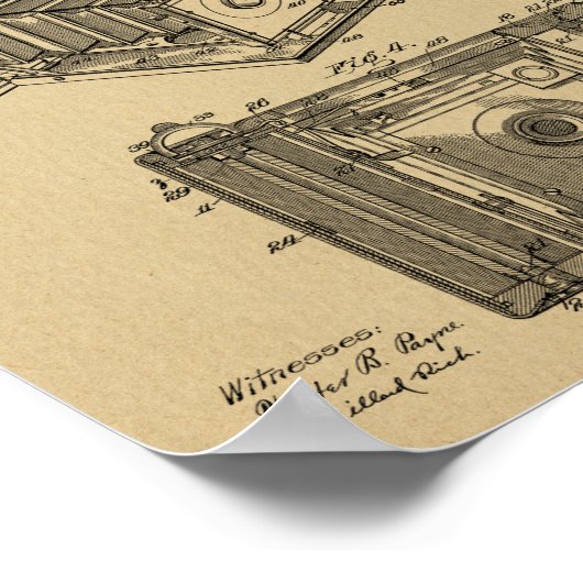 1902 Het vouwen Kunsttekentekening van het Kunstpa Poster (Hoek)