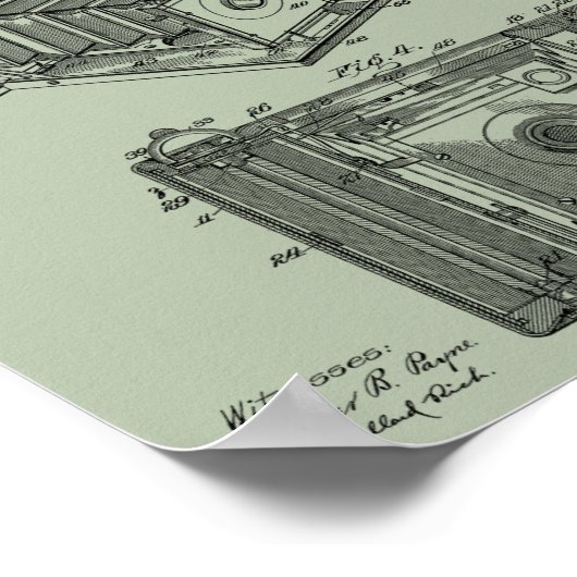 1902 Het vouwen Kunsttekentekening van het Kunstpa Poster (Hoek)