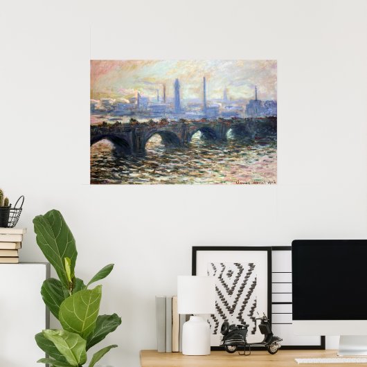 1902 Monet die Waterloo-Brücke anagoria |  Poster (Thuiskantoor)