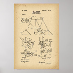 1902 Patent Bicycle Winter velocipede Poster