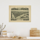 1902 Point Marion, PA Birds Eye Uitzicht Panoramic Poster (Keuken)