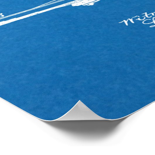 1902  Recumbent Bicycle Patent Blueprint Poster (Hoek)