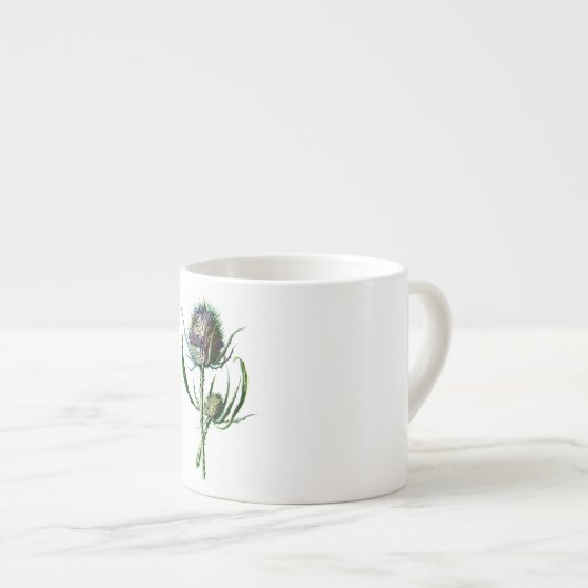 1902 Schots Thistle Antiek Wilde Bloem Espresso Kop (Voorkant rechts)