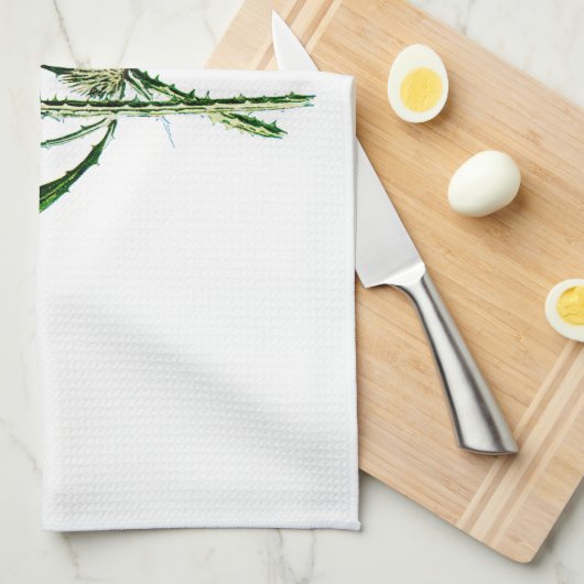 1902 Schots Thistle Antiek Wilde Bloem Theedoek (Quarter Fold)