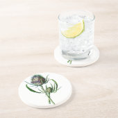  1902 Schots Thistle Antiek Wilde Bloem Zandsteen Onderzetter (Zijkant)