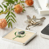  1902 Schots Thistle Antiek Wildflower Sleutelhanger (Zijkant)
