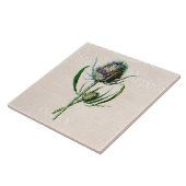  1902 Schotse Thistle Old Wild Flower Tegeltje (Zijkant)