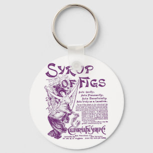 1902 Syrup of Figs illustration (paars) Sleutelhanger
