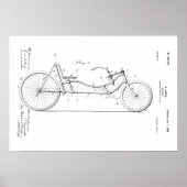 1902 Vintage Bicycle Recumbent Patent Print (Voorkant)