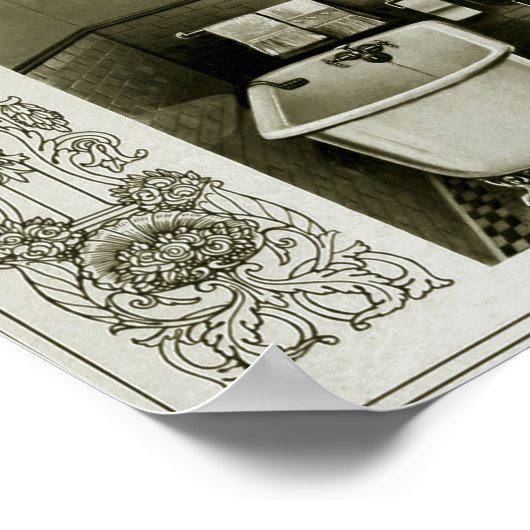  1903 Bath Room Illustration Poster (Hoek)