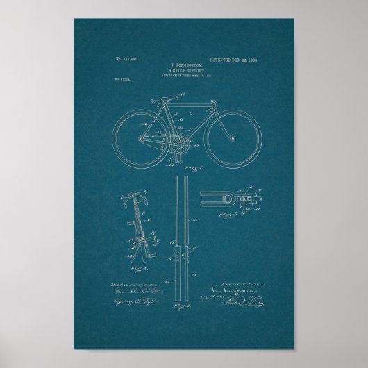 1903  blauwdruk voor fietspatronen afdrukken poster (Voorkant)