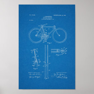 1903  blauwdruk voor fietspatronen afdrukken poster