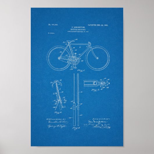 1903 blauwdruk voor fietspatronen afdrukken poster (Voorkant)