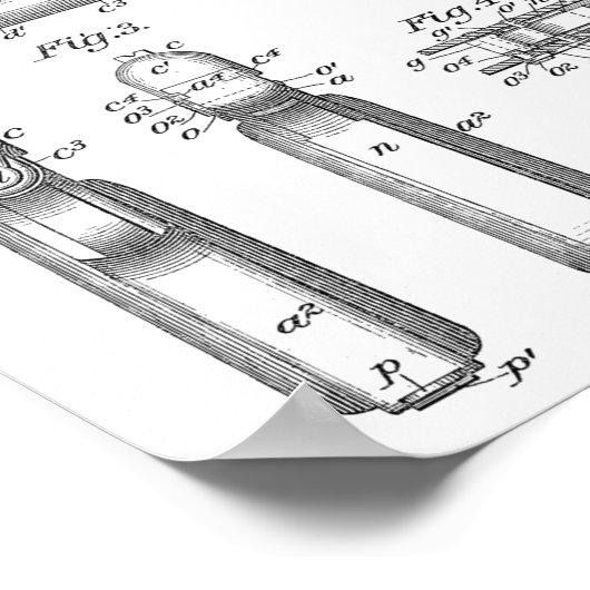 1903 Browning Pistool Patent Art Drawing Print (Hoek)