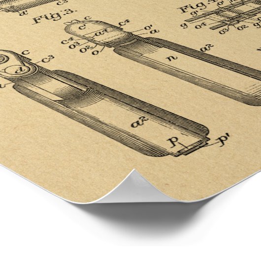 1903 Browning Pistool Patent Art Drawing Print (Hoek)