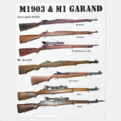 1903 en M1 GARANDGEWEREN Fleece Deken (Voorkant)