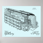 1903 Flying AirShip Patent Art Drawing Print (Voorkant)