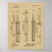 1903 Golf Club Caddy Bag Design Patent Art Print (Voorkant)