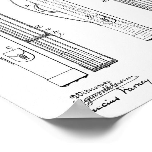 1903 Golf Club Caddy Bag Design Patent Art Print (Hoek)